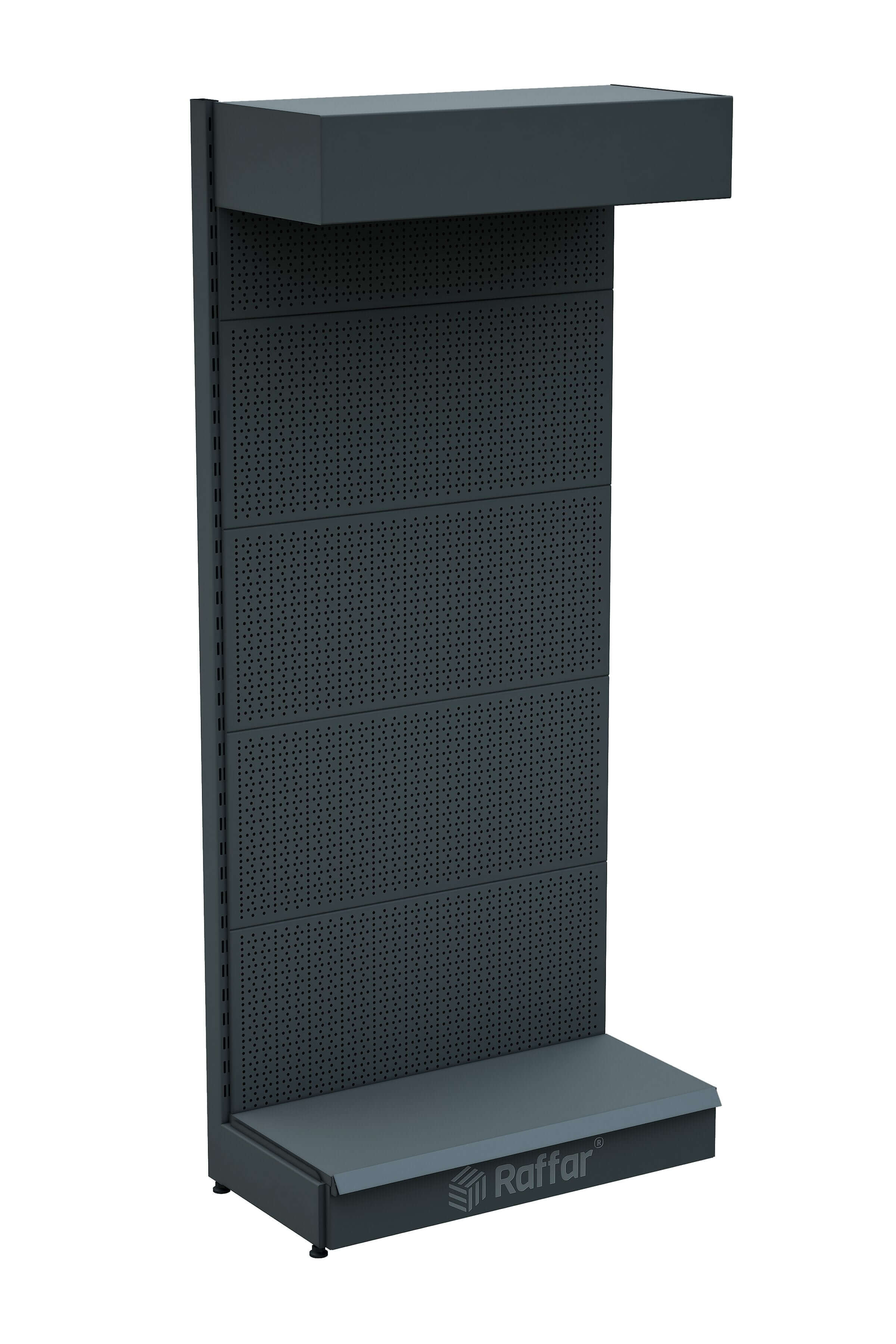رف عدد وأدوات مثقب مع غطاء علوي وقاعدة – أنثراسيت، وحدة واحدة – W90 × H220 × D30/40 cm