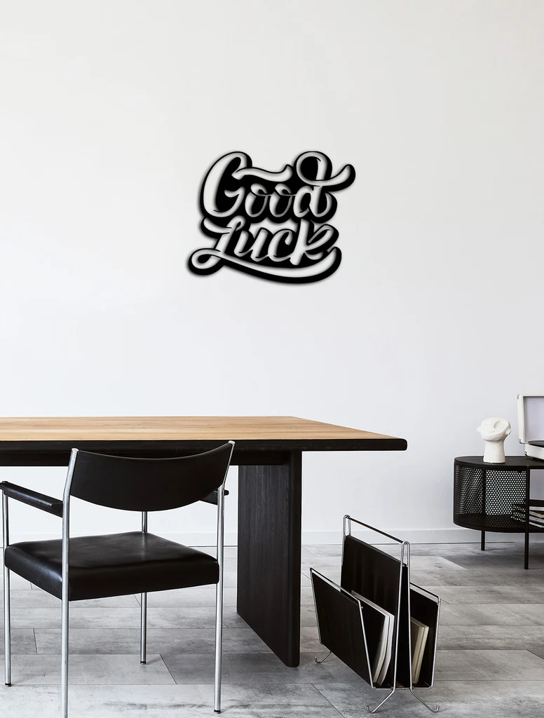 Good Luck metal wall art