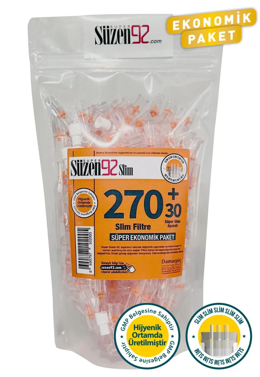 Süzen92 Slim cigarette holder filters, pack of 270