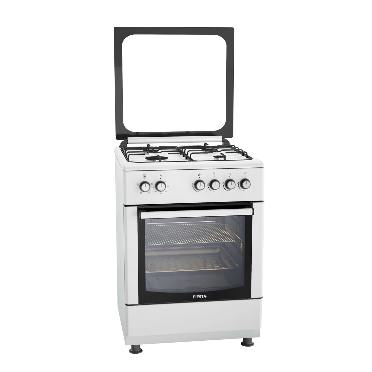 طباخ غاز قائم 60×60 بأربع شعلات طراز FO 66G4 W