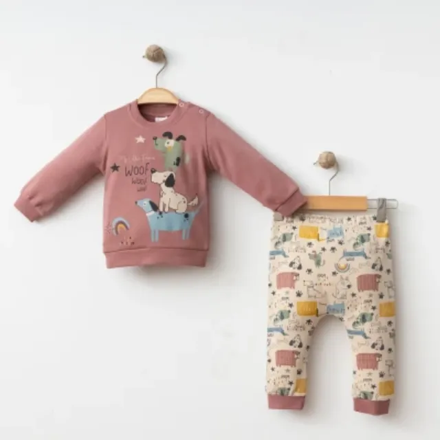 Gümüş Animal-Print Two-Piece Baby Outfit A2090