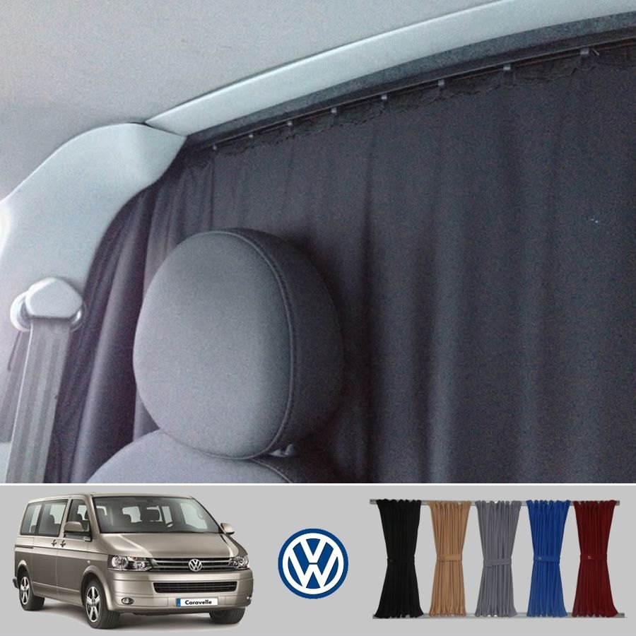 طقم ستائر فاصل VW T5 Caravelle / Multivan مع سكك 5 نوافذ