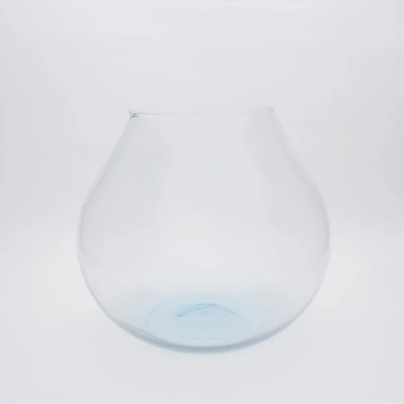 Large pear-shaped glass bowl