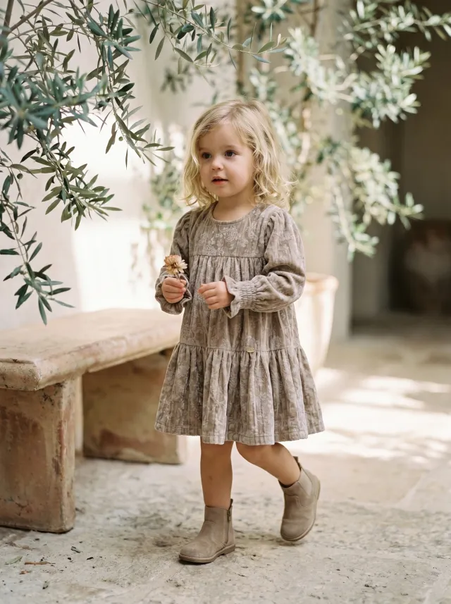 Patterned velvet dress 26616