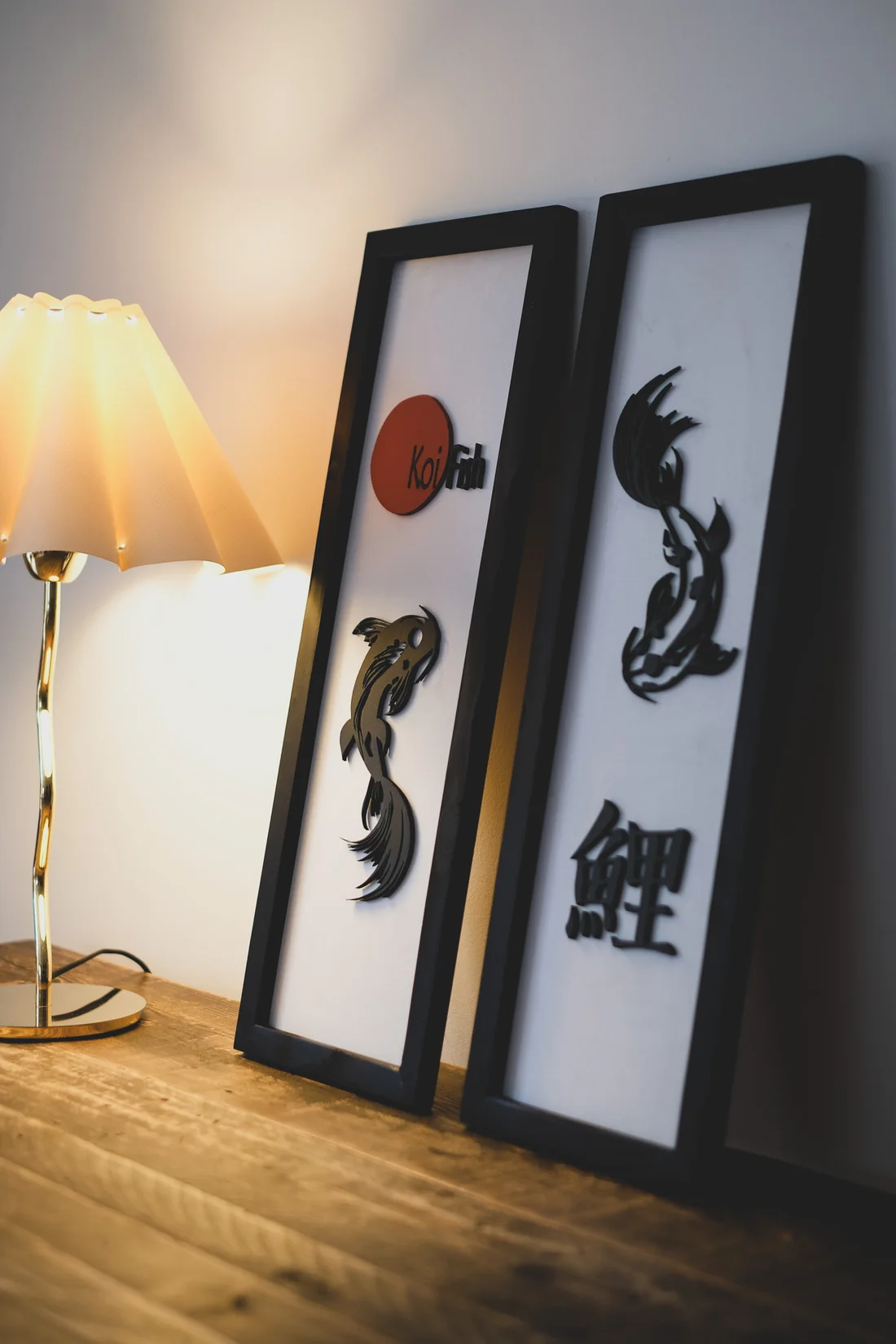 Koi Fish wooden wall art set 2 pieces