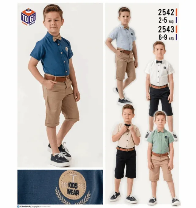 Togi Boys’ Stand-Collar Shirt and Shorts Outfit 2544 / 2545