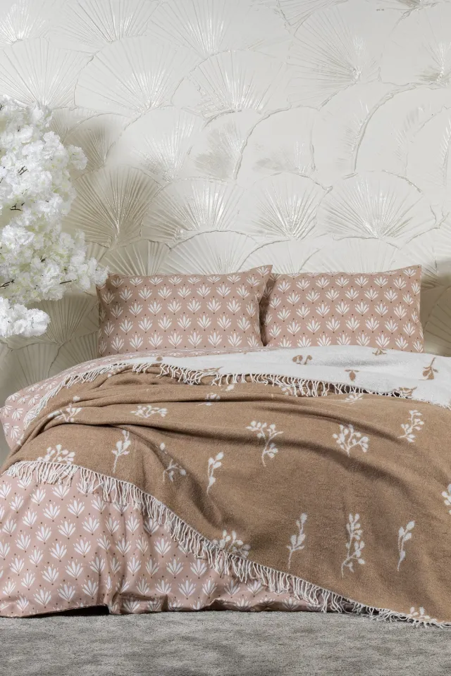 Elart Nadia Cotton Blanket Double (200x220 cm) Stone