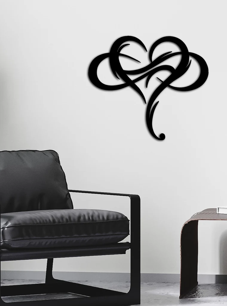 Infinity heart metal wall art