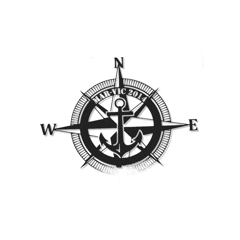 Nautical Compass LED Metal Wall Art