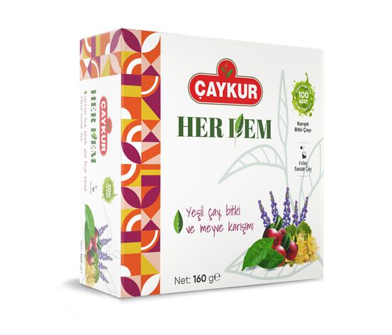 شاي الأعشاب المختلط الأخضر Herdem أكياس مرشّحة CAYKUR 160 غرام