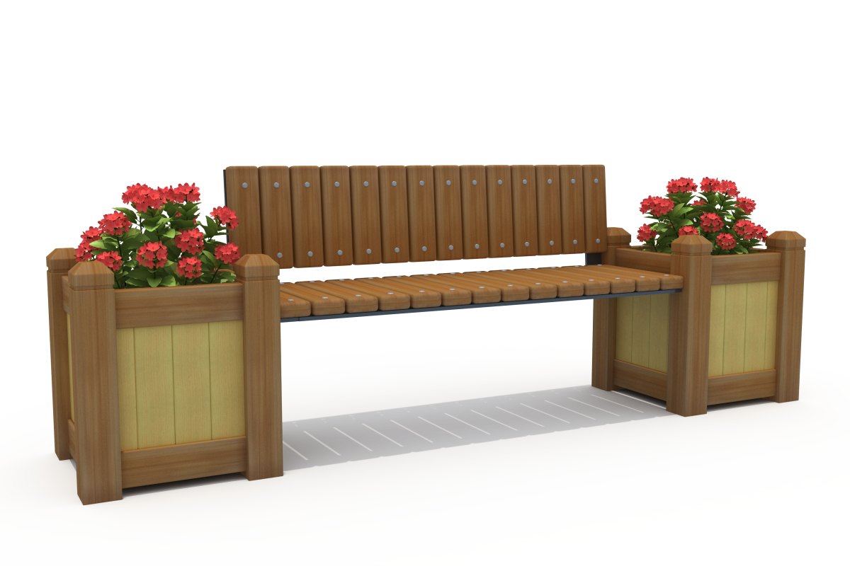 مقعد مع أحواض زهور RB-123
