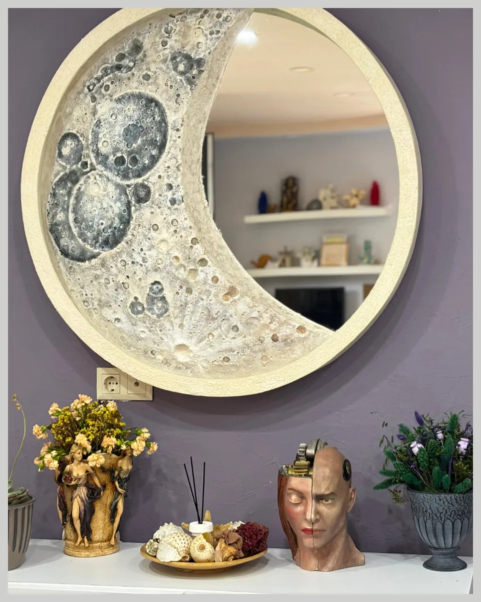 Illuminated LED moon wall art