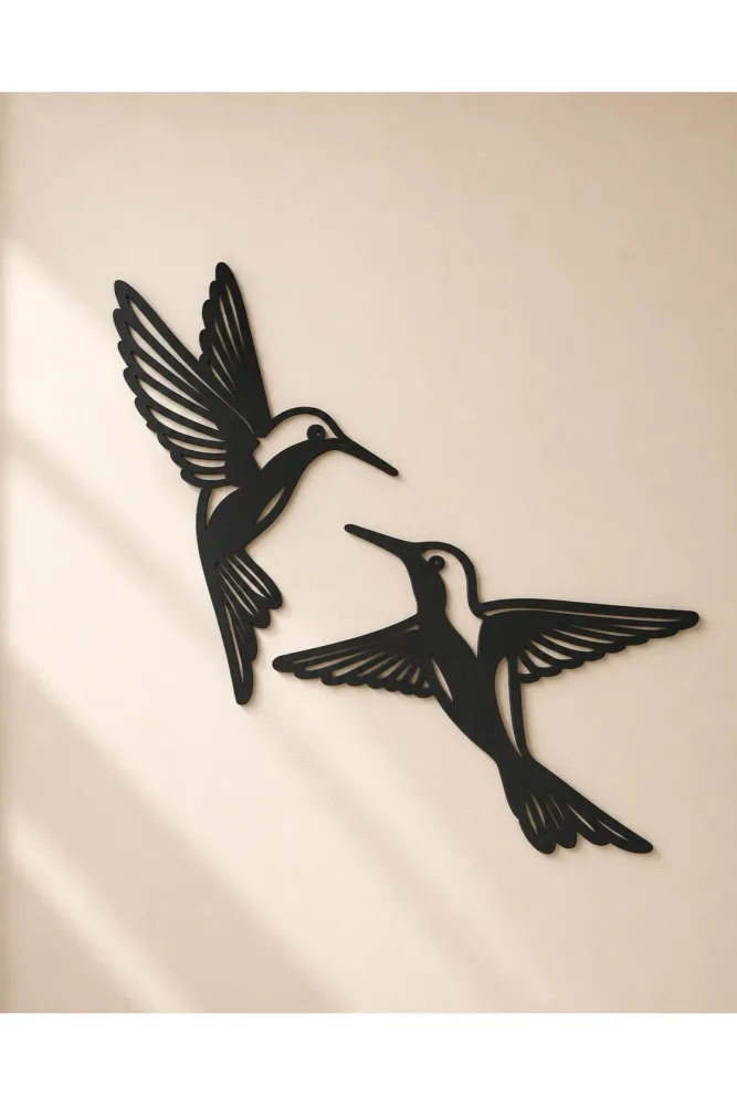 Hummingbirds Metal Wall Decor, Pair of Birds Metal Wall Art