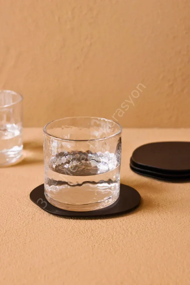 Set of 3 Decorative Metal Coasters, Coloured Mugs