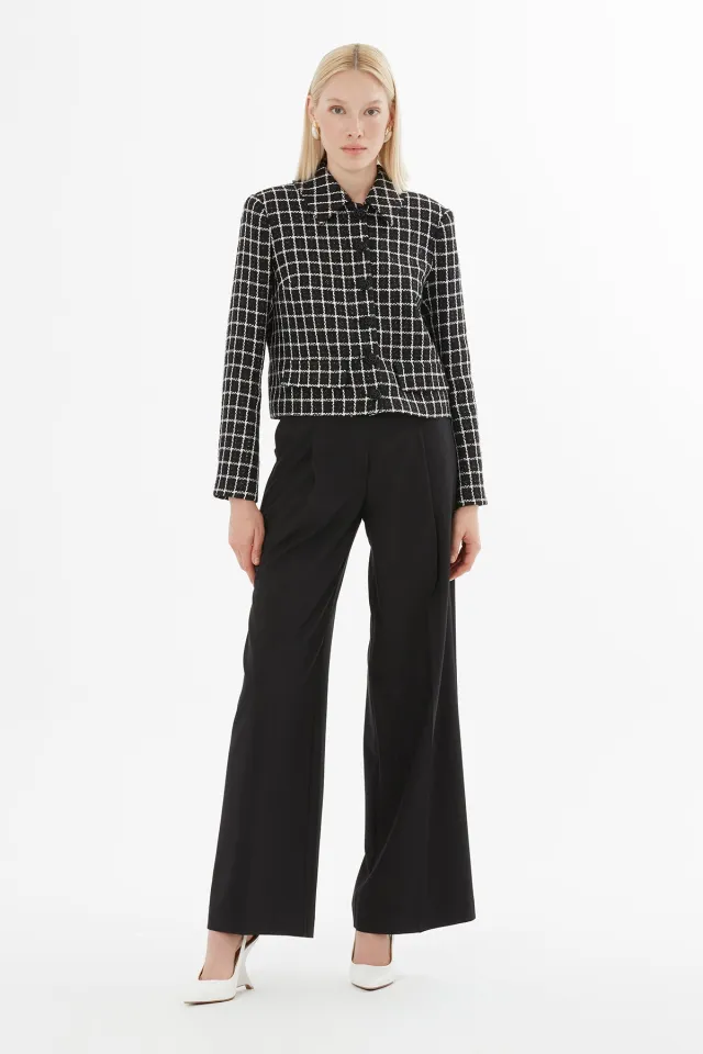 Mono-Closure Jacket and Palazzo Pants Set