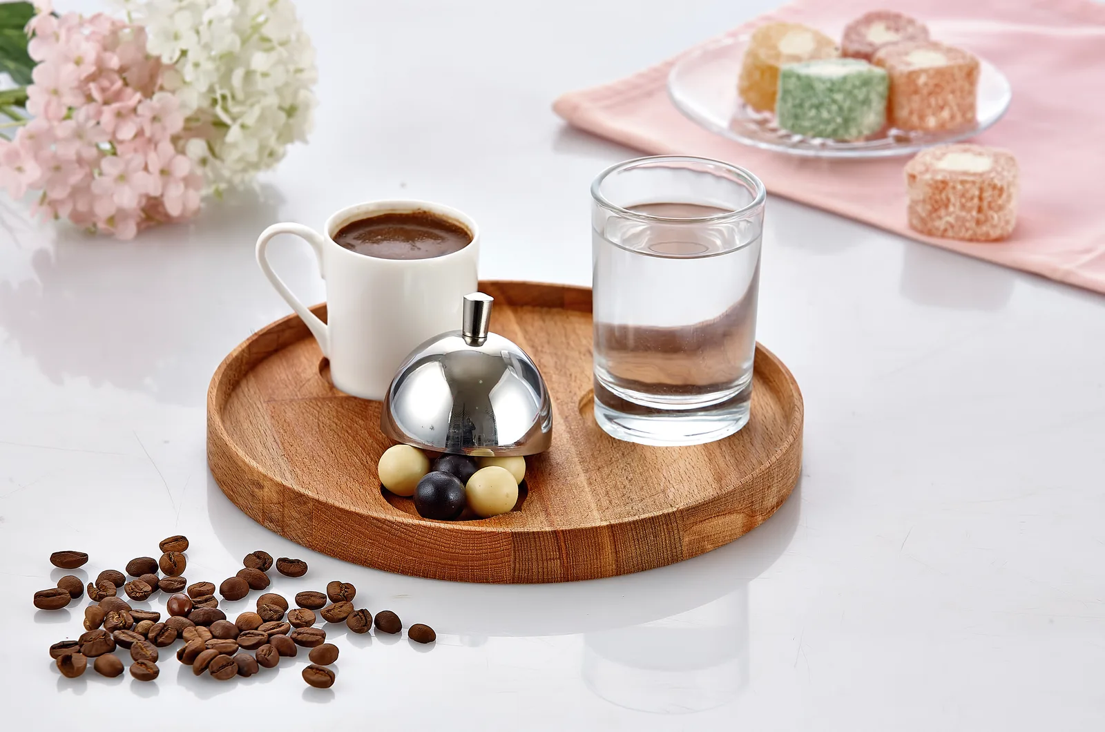 Groovy GRV-301 round wooden Turkish coffee set