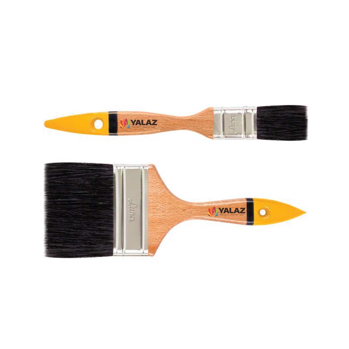 Luna Black Wooden Handle Oil Paint Brush