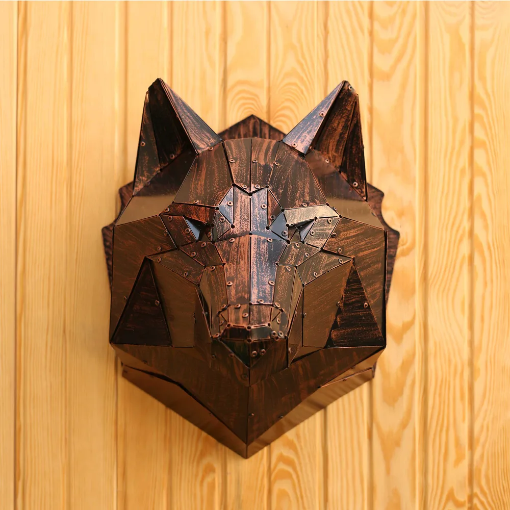 Custom Copper Wolf Metal Decor