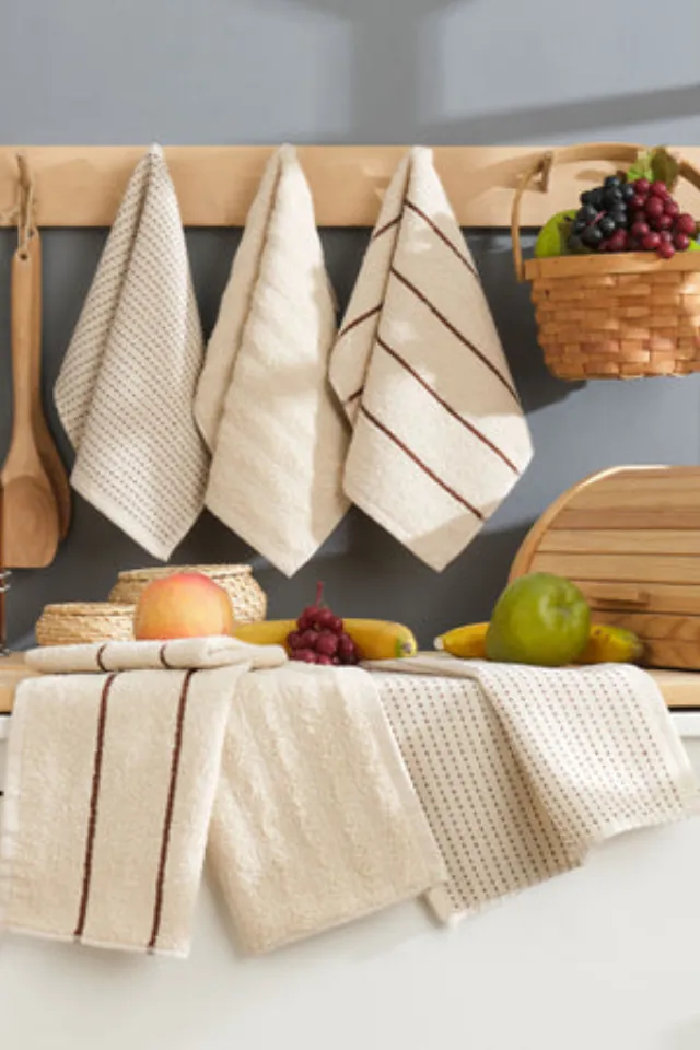 Elart Sophia Kitchen Towel 6 Pieces (45x30 cm) Beige