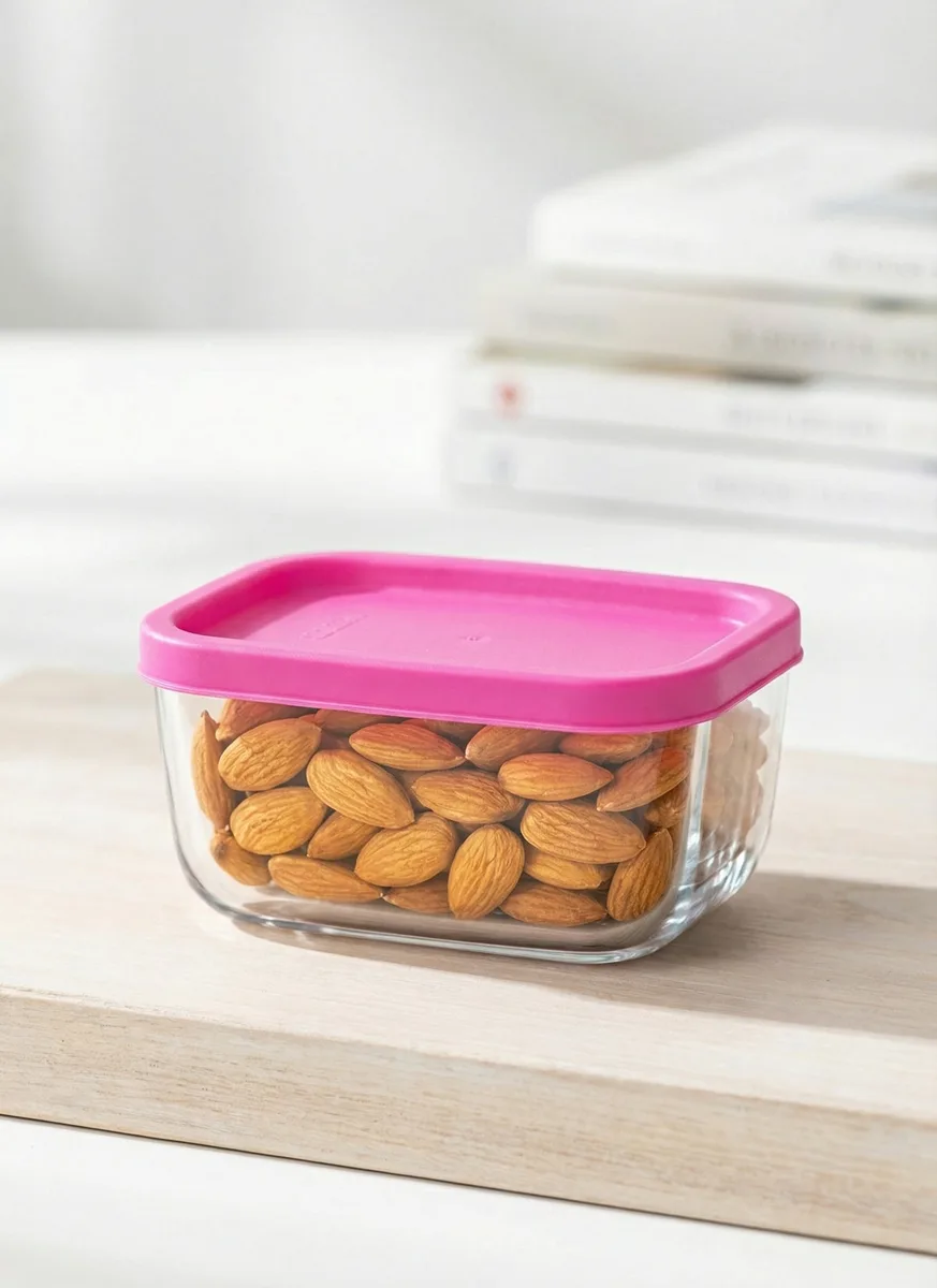 Cube glass food storage container (2-piece)