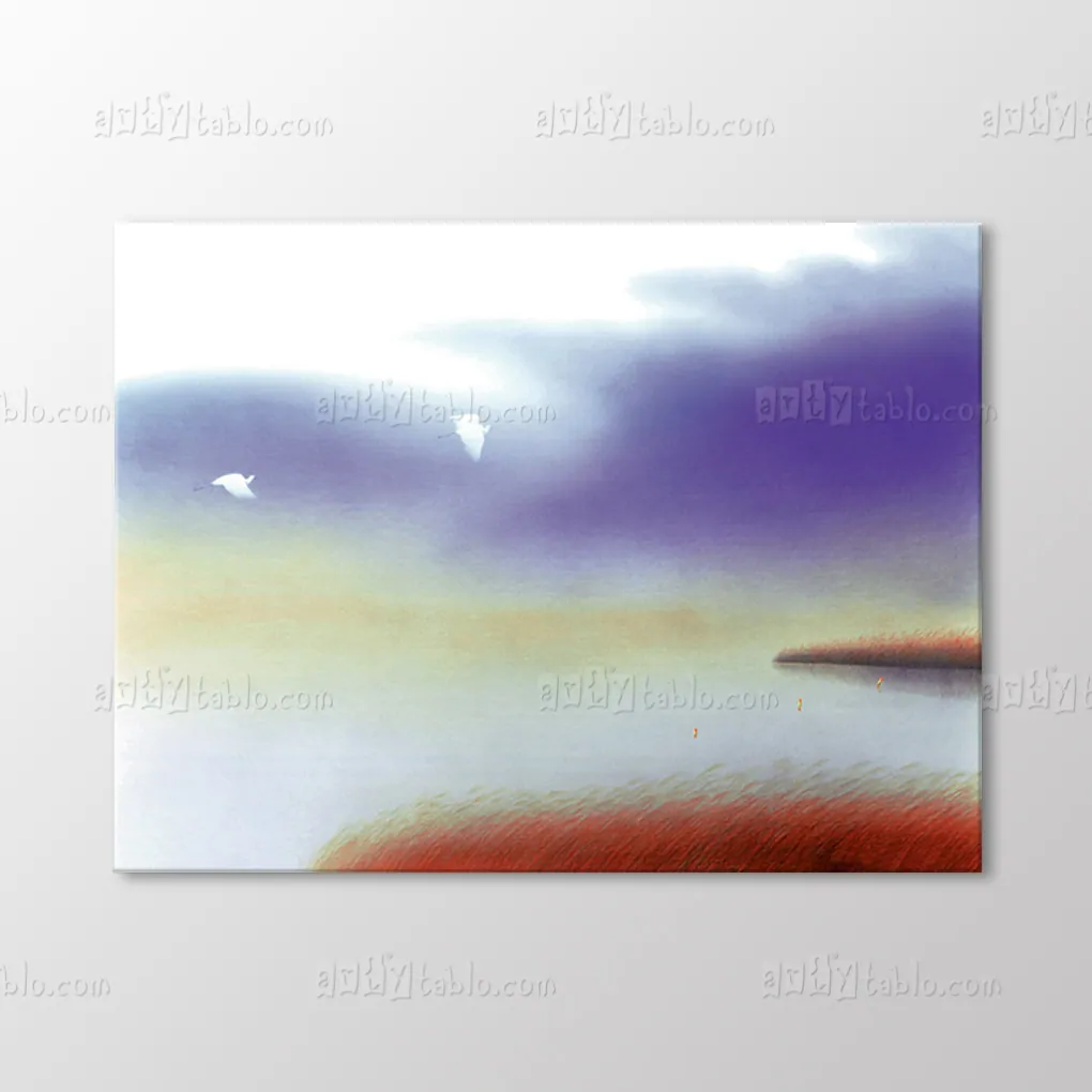 Sisdeki Kuslar Tablo canvas wall art