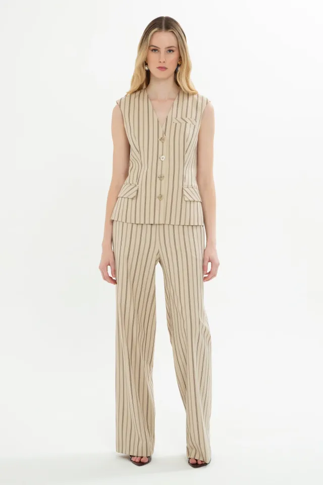 Vest and Palazzo Trousers Striped Set