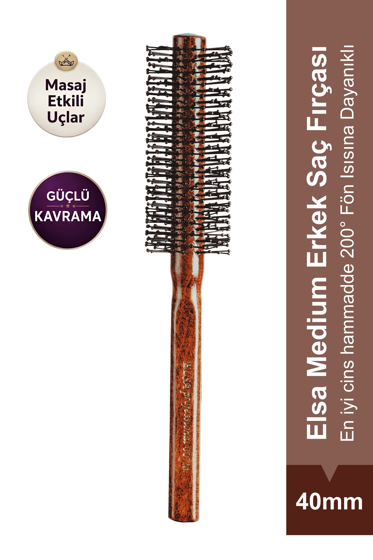 Elsa Professional 007 Men's Large Lamination Brush 40 mm