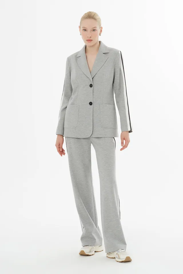 Side-Seam Striped Tracksuit Set