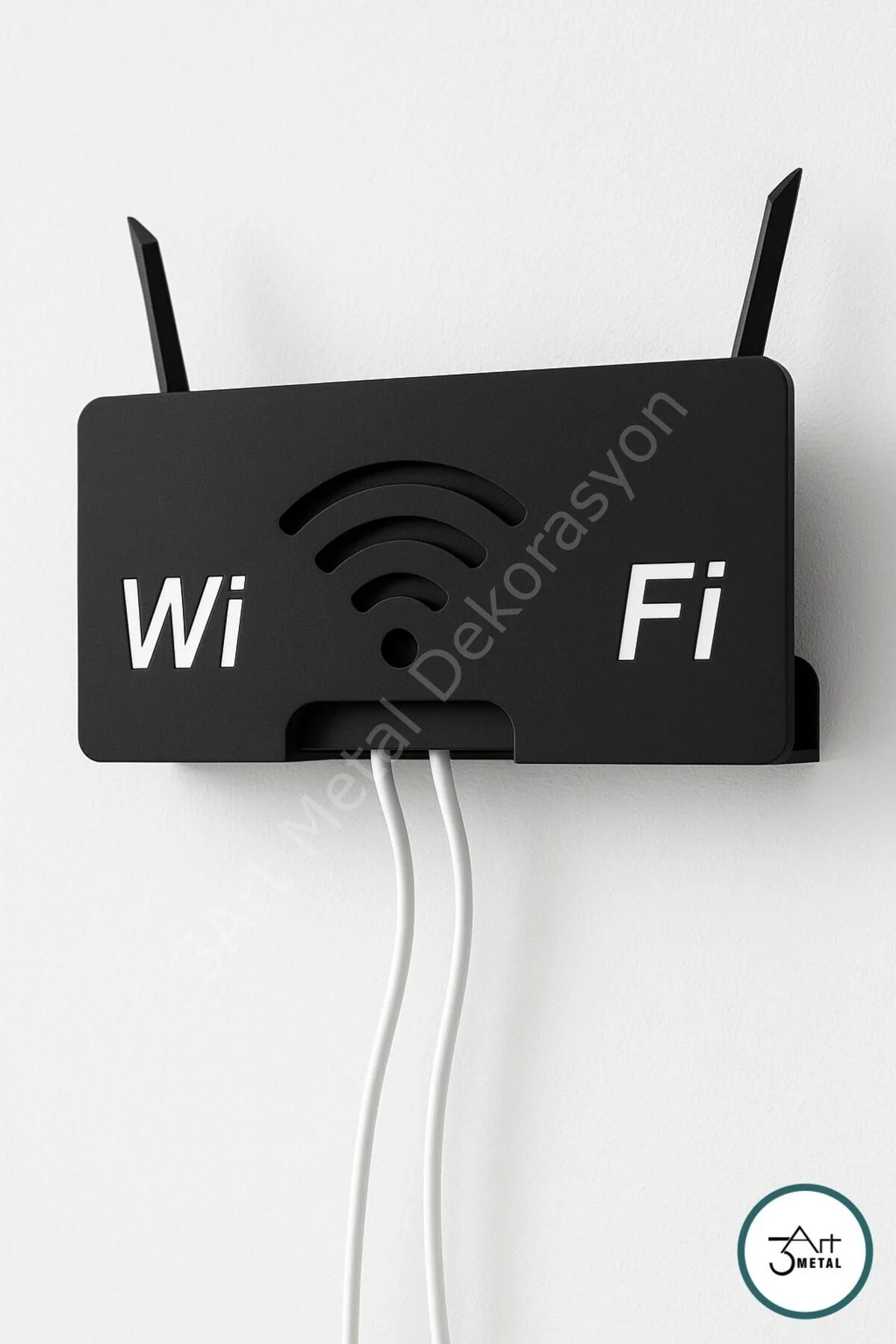 Metal wall organizer for modem and router