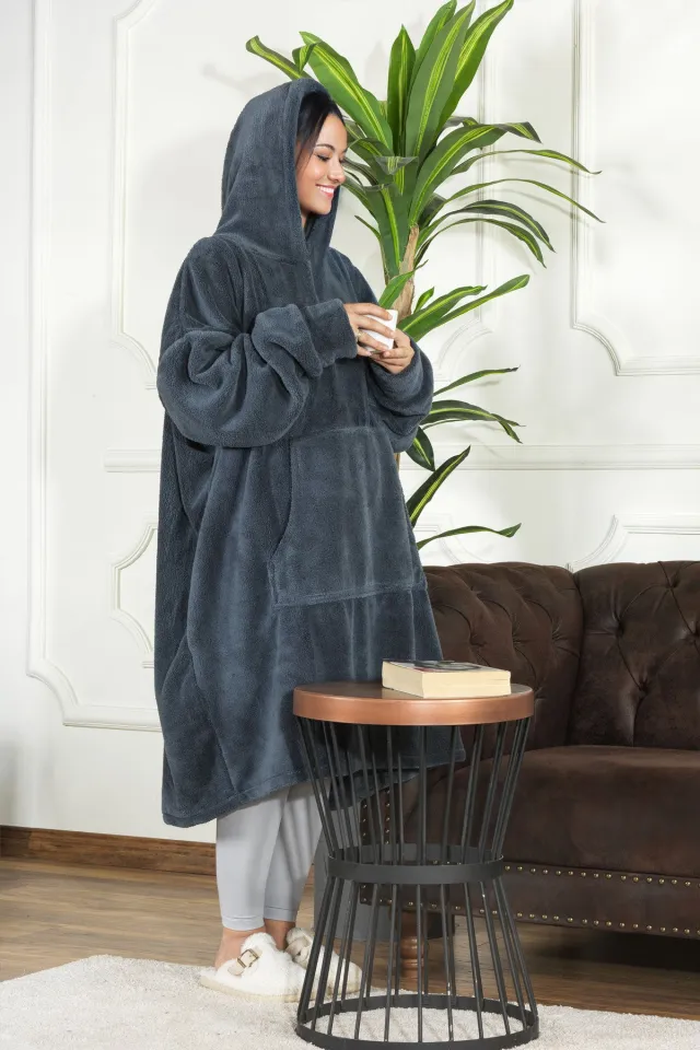 Elart Enjoy Wearable Hooded Wellsoft TV Blanket Unisex Oversized (80x110 cm) Anthracite