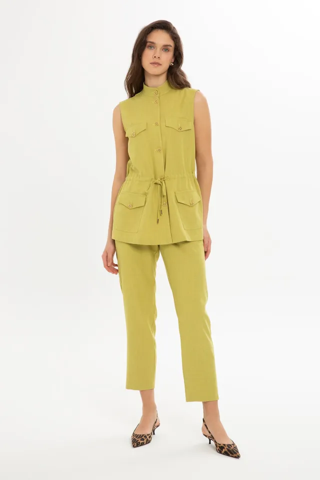 Drawstring-Tie Vest and Trousers Set