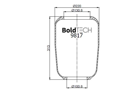 9817 R BoldTech Air Springs for Cab, Seat and Lift Systems, Vehicle Rotary Air Springs