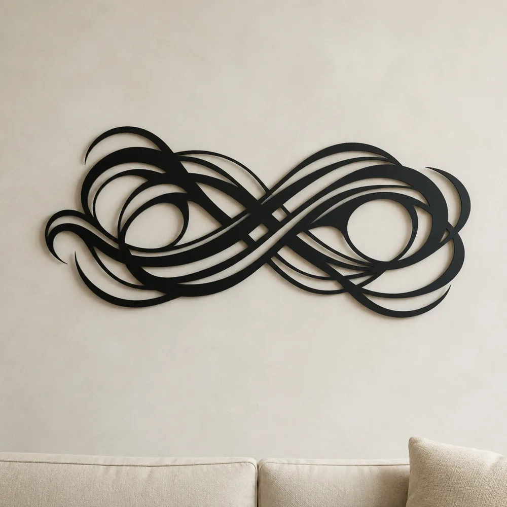 Interwoven Wave Ribbons Metal Wall Art