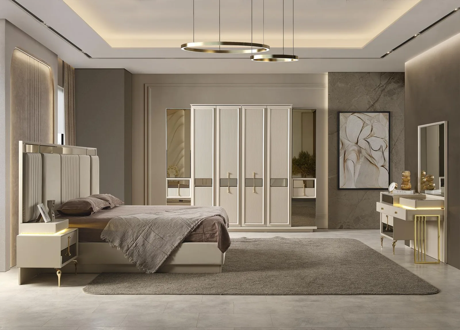 Lexus Vizon Bej Bedroom Set