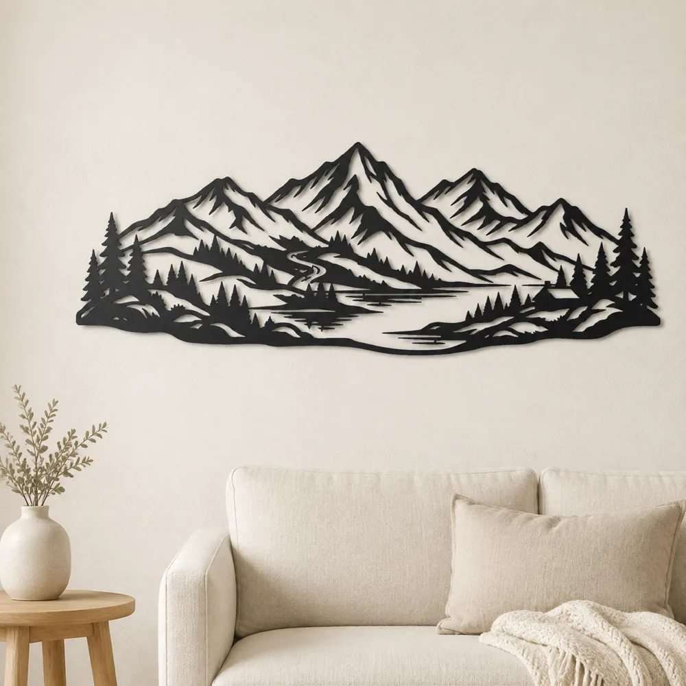Soft Scandinavian Peaks Metal Wall Art