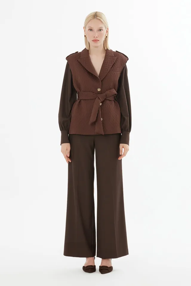 Belted Jacket and Trousers Set