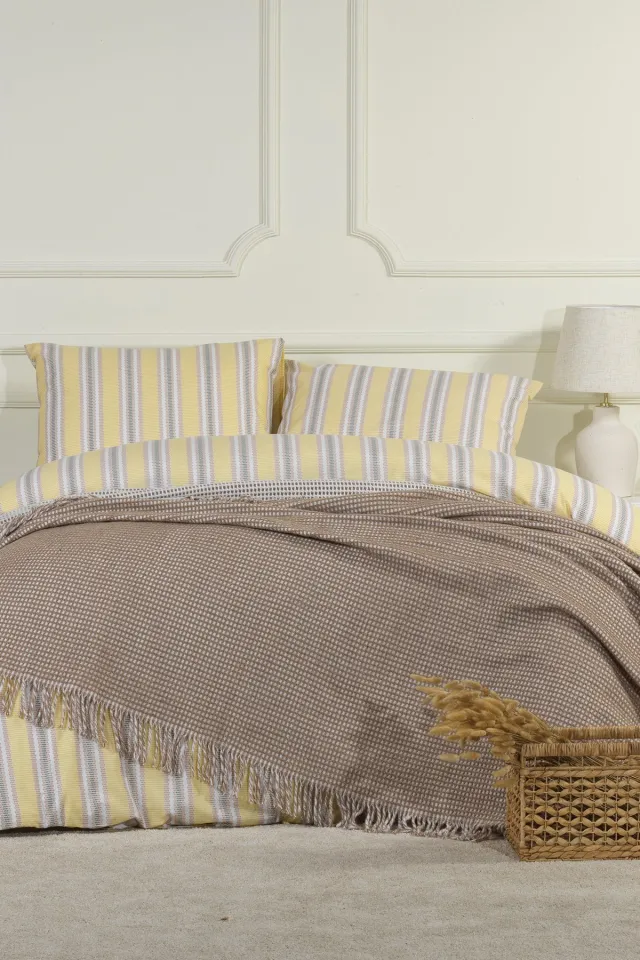 Elart Carlos Waffle Blanket Double (200x220 cm) Beige
