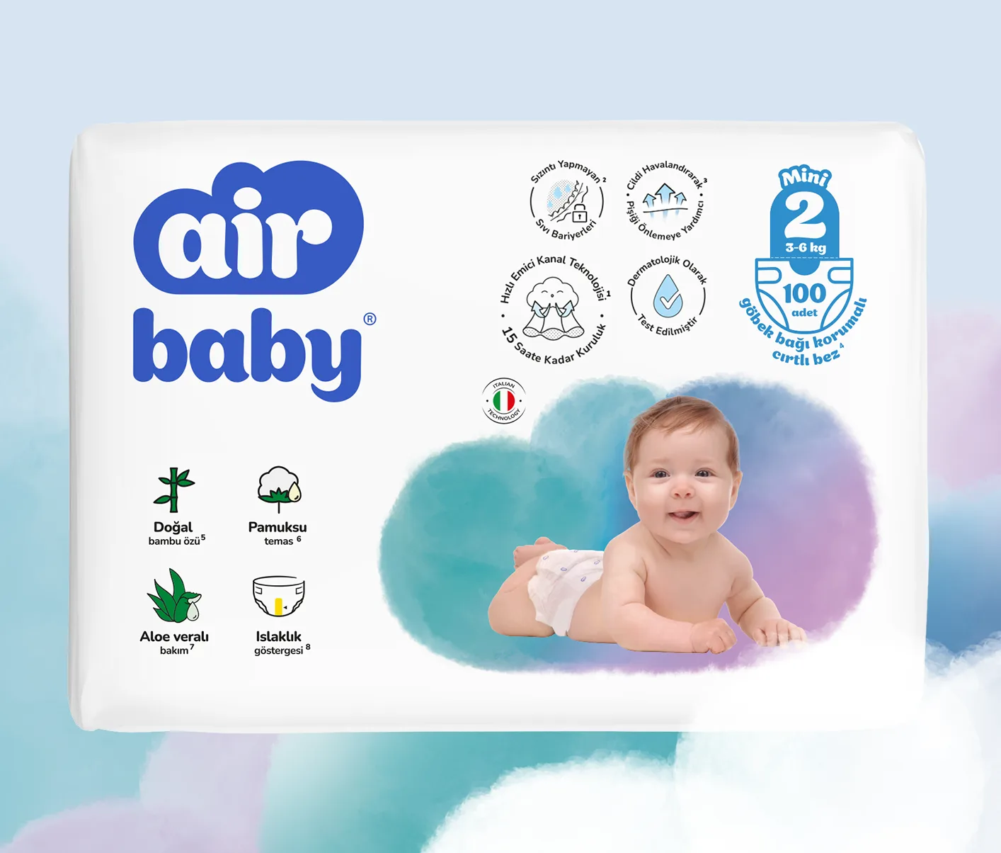 حفاضات أطفال Air Baby Mega مقاس 2 Mini