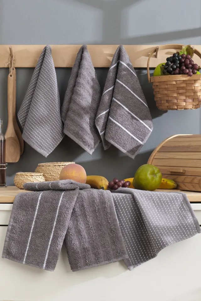 Elart Sophia Kitchen Towel 6 Pieces (45x30 cm) Anthracite