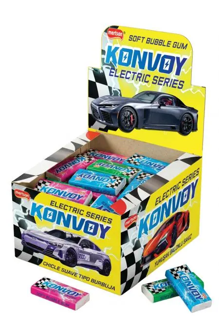 Mixed Fruit Bubble Gum Konvoy with Car Illustration