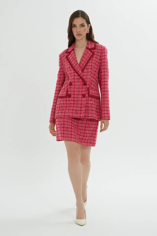 Plaid Jacket and Skirt Set