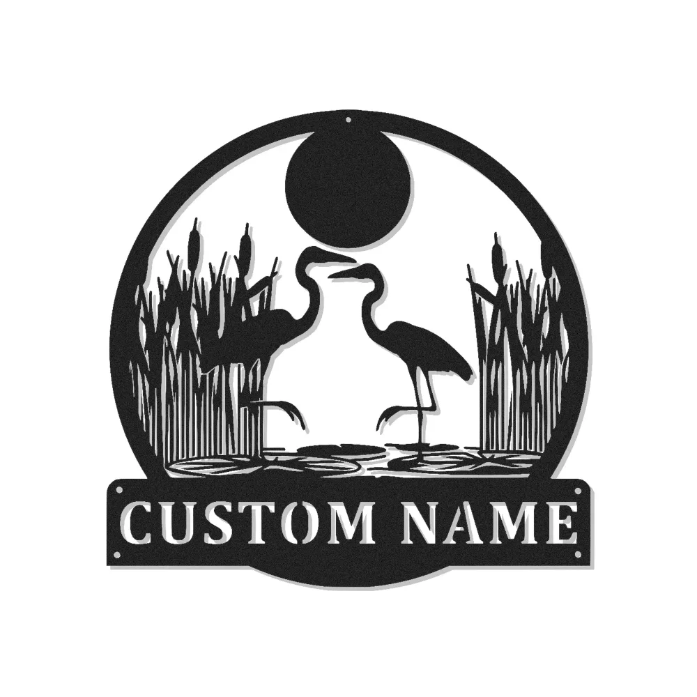 Heron Metal Wall Art with LED Lights
