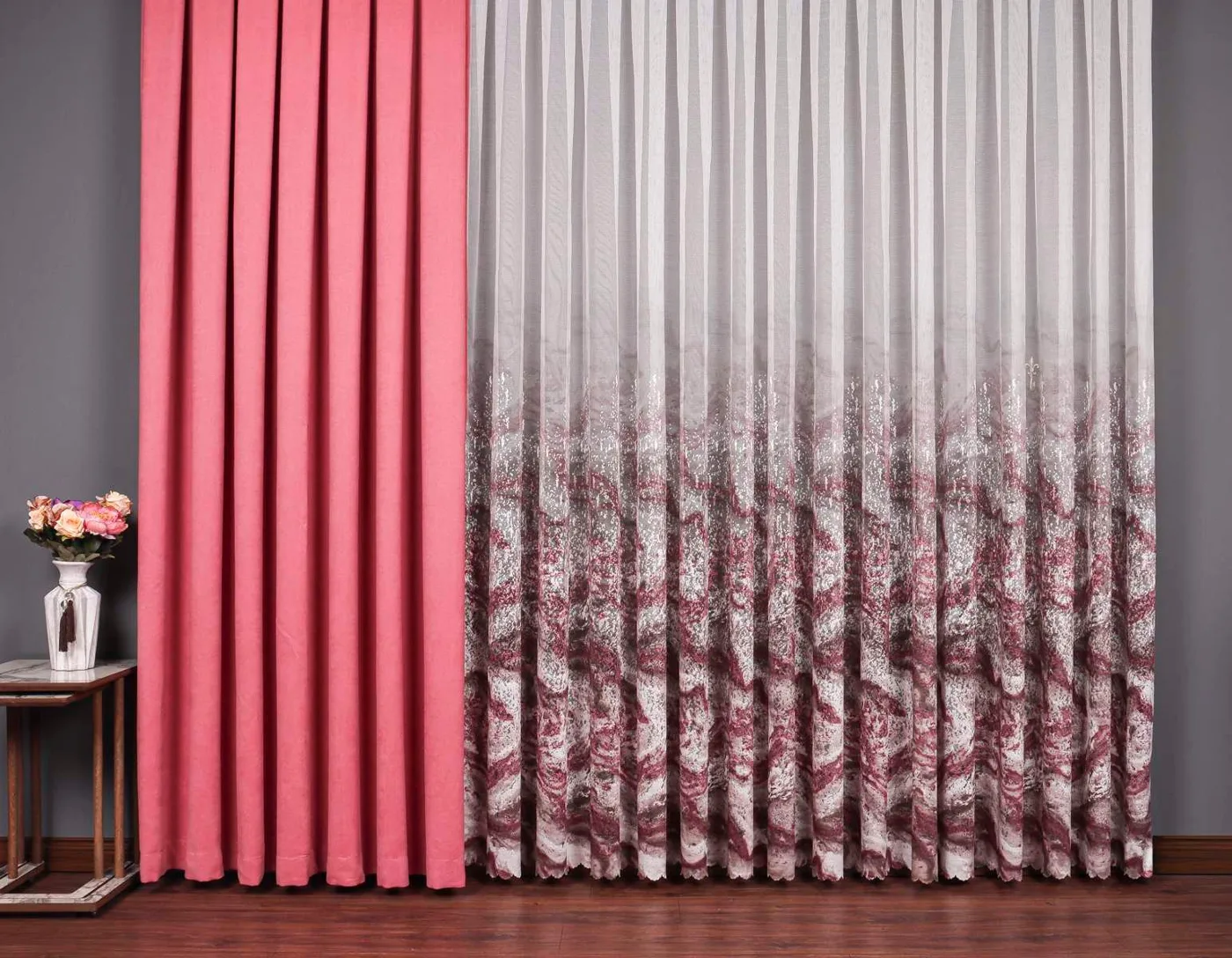 Pardes Hayal Tulle Curtain Rose