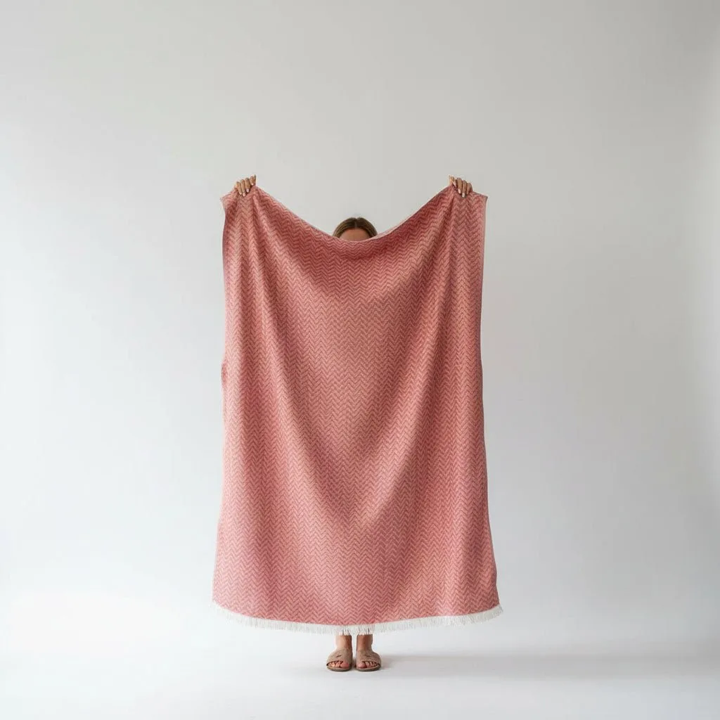 Oblique Linen Throw Blanket