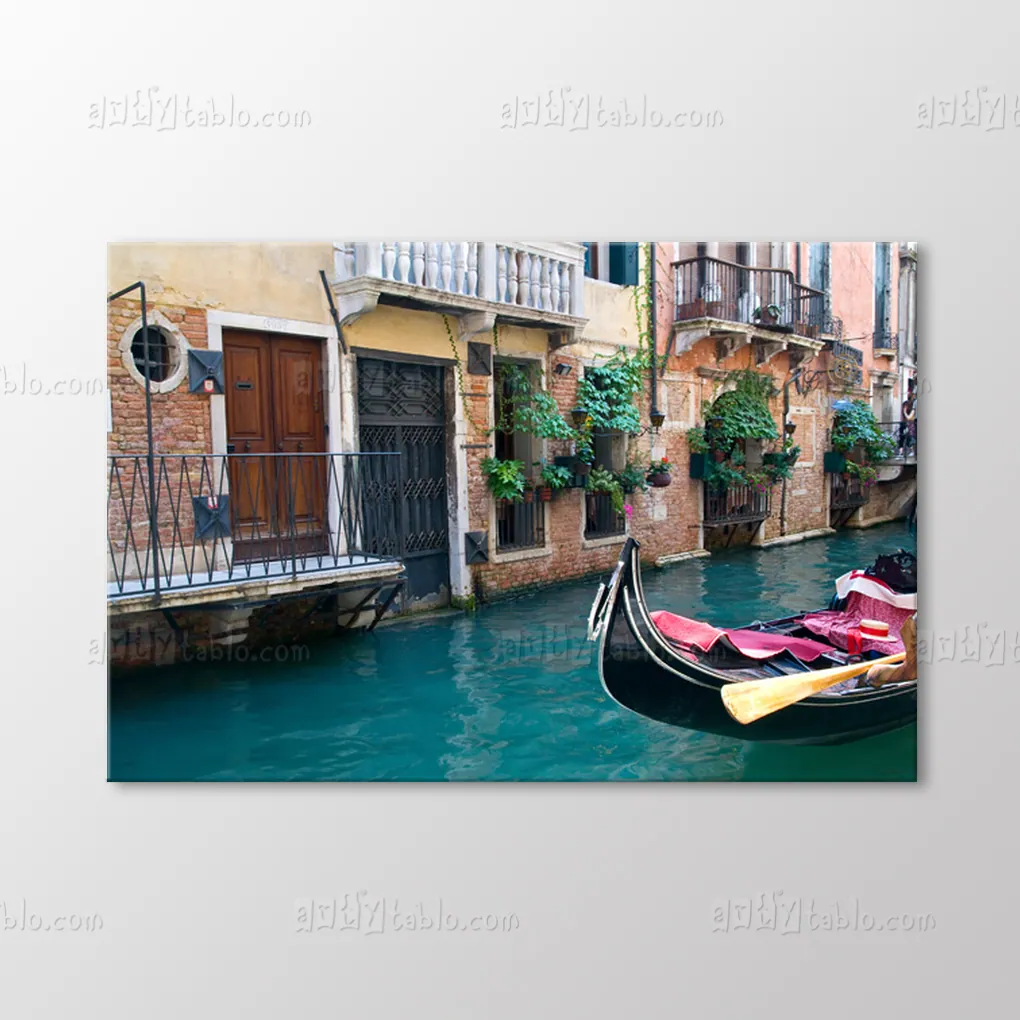 Gondol, Venedik Tablo canvas wall art
