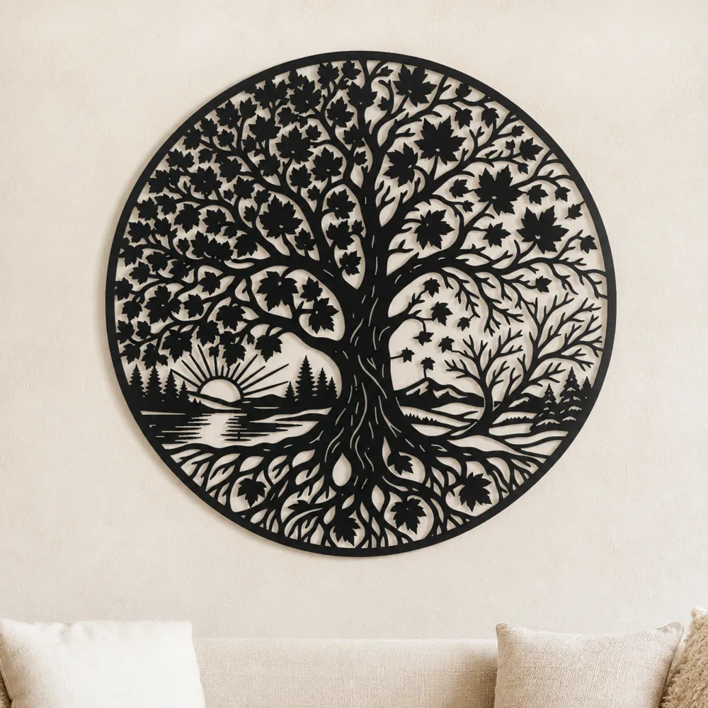 Maple Tree Seasons Metal Wall Art