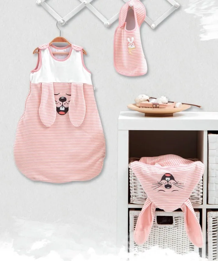 Yarn-Dyed Striped, Printed and Embroidered Baby Set