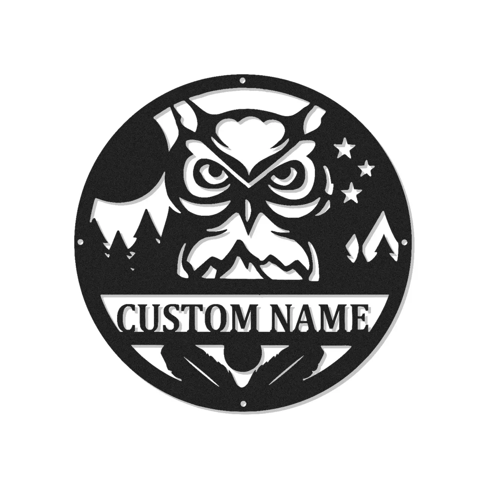 Great Horned Owl Metal Sign