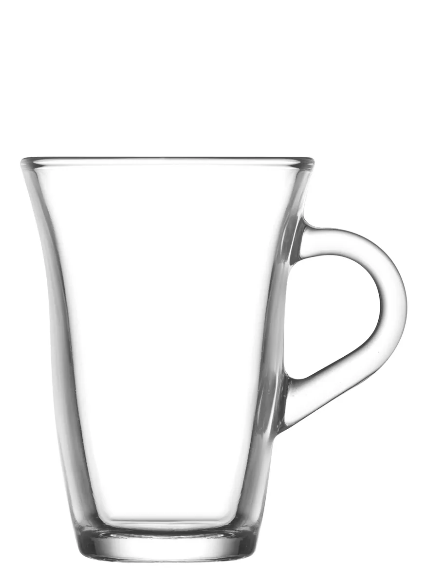 Nisa glass tea cup with handle (6-piece)