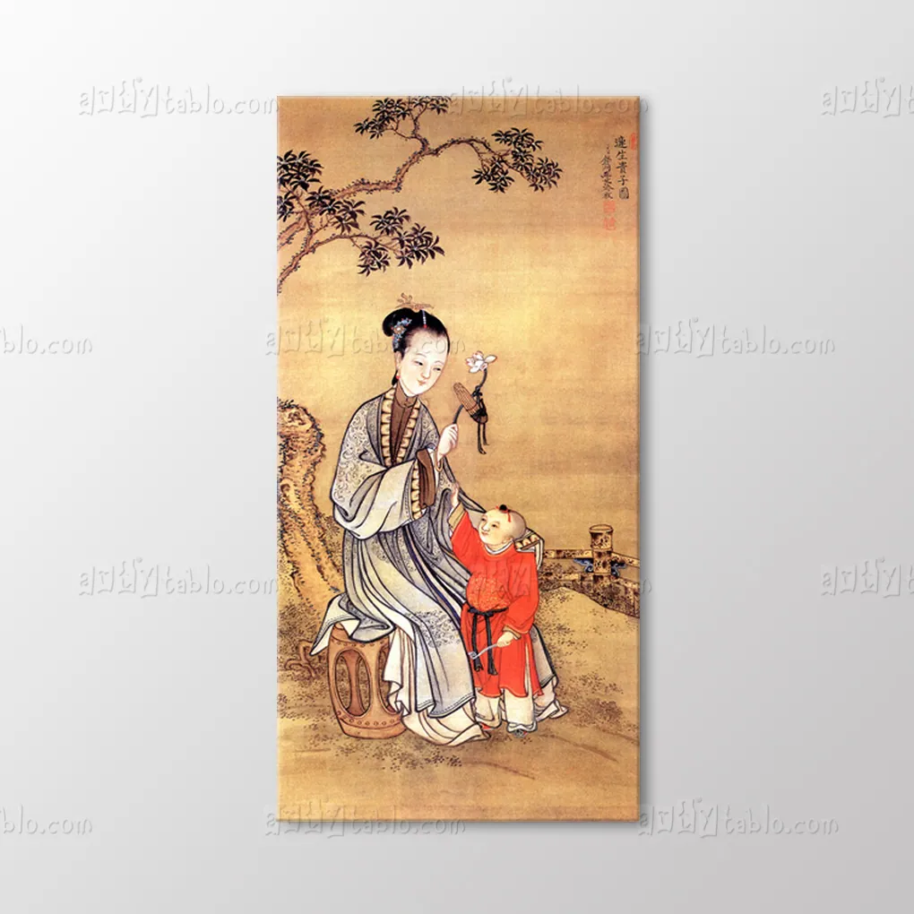 Woman Playing with Her Child canvas wall art